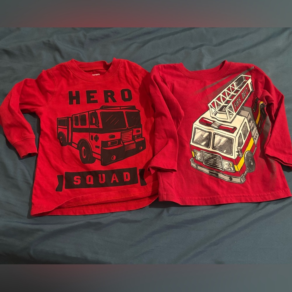 Toddler Boys EUC Red Long Sleeve Tops